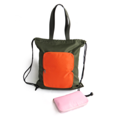 Portable foldable backpack with handle