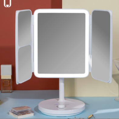 Desktop Folding Three Sides LED Makeup Mirror