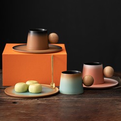 Creative Ceramic Coffee Jupiter Cup and Saucer Set