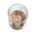 Double Wall Glass Cup with Bamboo Bottom Clear