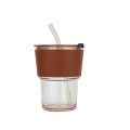 Glass Straw Coffee Cup 400ml