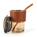 Glass Straw Coffee Cup 400ml