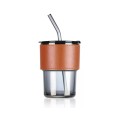 Glass Straw Coffee Cup 400ml