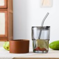 Glass Straw Coffee Cup 400ml