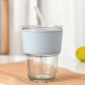 Glass Straw Coffee Cup 400ml