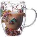 Double wall glass coffee cup