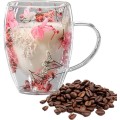 Double wall glass coffee cup