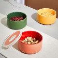 Portable Fresh-keeping with Cover Ceramic Bowl