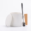 Ceramic mug with wooden handle