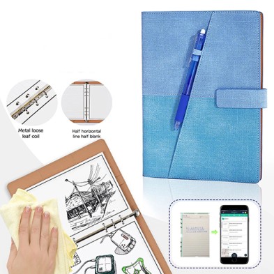 Waterproof A5 Leather Loose-leaf Smart Erasable Notebook