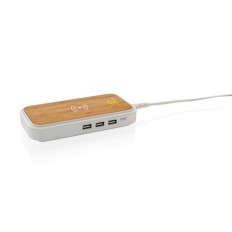 XD Design Bamboo 5W wireless charger with 3 USB ports P308.459