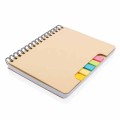 XD Design A5 Kraft spiral notebook with sticky notes P772.119
