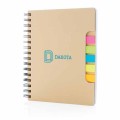 XD Design A5 Kraft spiral notebook with sticky notes P772.119