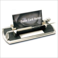 Name card holder with letter opener and golf pen