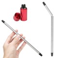 Folded stainless steel straw