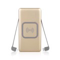 3 in 1 Built-in Cable Slim Qi Wireless Charger Power Bank 10000mah