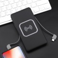 3 in 1 Built-in Cable Slim Qi Wireless Charger Power Bank 10000mah