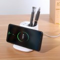 Desk Wireless Charger With Pen holder & USB Hub & Phone Stand