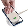 Eco Wheat Straw Small Round Wireless Charger 10W