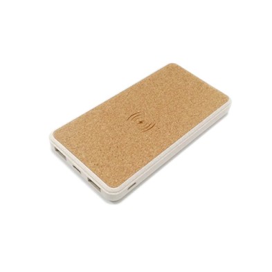 Cork Wheat Straw 8000mAh Power Bank with Wireless Function