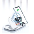 RGB LED 4 in 1 Fast Wireless Charger Stand Dock With Digital Clock