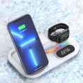 RGB LED 4 in 1 Fast Wireless Charger Stand Dock With Digital Clock