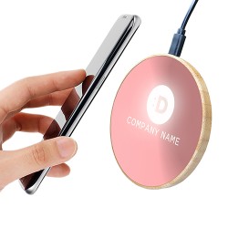 LED logo Bamboo Wood Glass Surface Wireless Charging