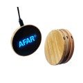 LED logo Bamboo Wood Glass Surface Wireless Charging