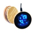LED logo Bamboo Wood Glass Surface Wireless Charging