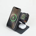 Folding PU Magnetic 3-in-1 15W Wireless Charger