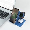 Folding PU Magnetic 3-in-1 15W Wireless Charger