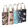 Portable Canvas Milk Tea Tote Handbag