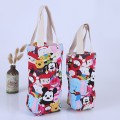 Portable Canvas Milk Tea Tote Handbag