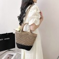 Straw Simple Bucket Handheld Shoulder Bag