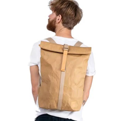 Easy-to-Clean Wash Kraft Paper Travel Backpack