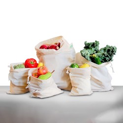 水果蔬菜抽绳棉布袋