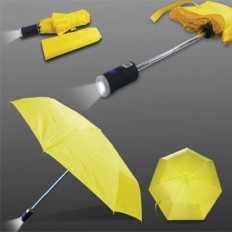 LED light 3-section foldable umbrella