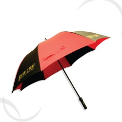 Golf umbrella with two colors fabric combination