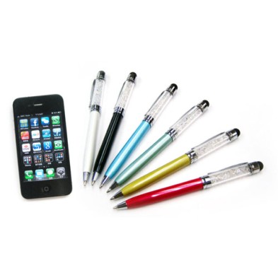 Metal touch pen with crystal for smartphone