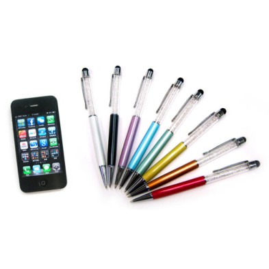 Metal touch pen with crystal for smartphone