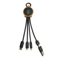 Bamboo Charging Cable Light up Logo 3 in 1
