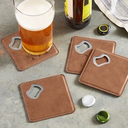 PU Leather Bottle Opener Coaster