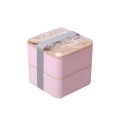 Wheat straw transparent cover lunch box 1.4L