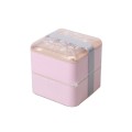 麦秸秆透明盖方形饭盒1.4L