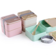 Wheat straw transparent cover lunch box 1.4L