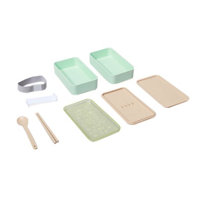 Wheat straw transparent cover lunch box 1.2L