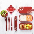 Double lunch box Flatware 3 set 