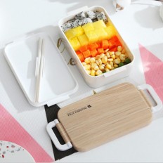 Plastic Wooden Food Container Lunch Box