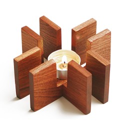 Wooden Tea Stove Candle Heating Base Set