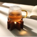 Wooden Tea Stove Glass Cover Candle Heating Base Set